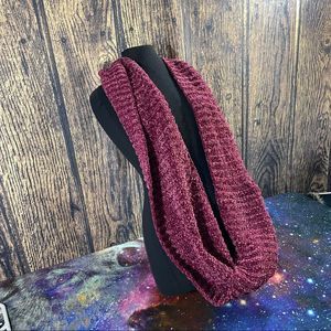 Dillards All Large Chunky Weave Infinity Scarf in Burgundy